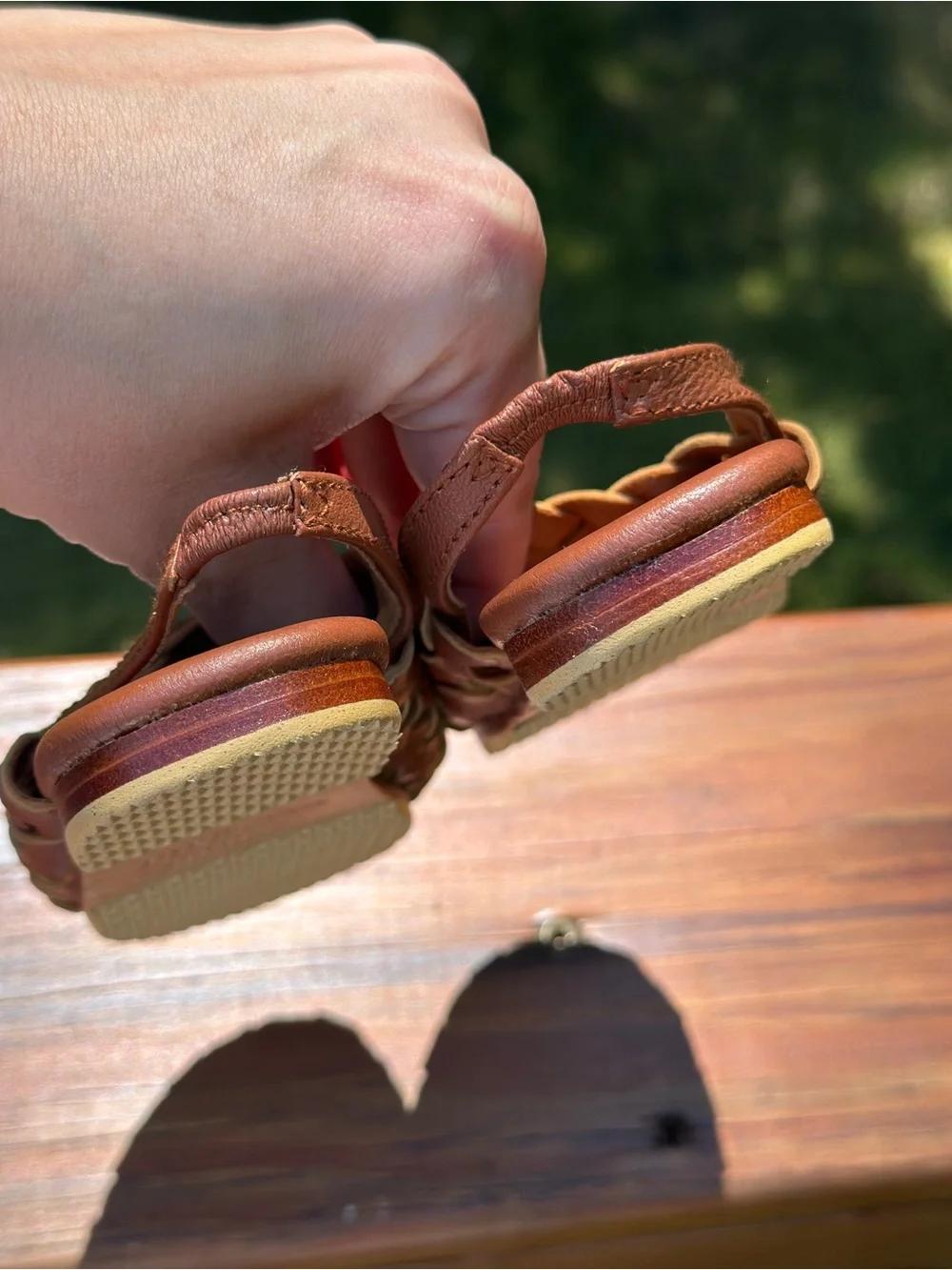 Kids Brown Woven Leather Slip-On Sandals - Classic Casual